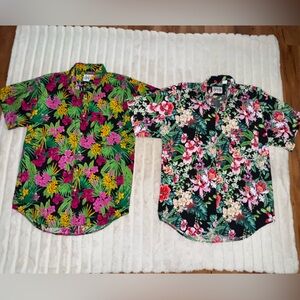 Red Eye by Marc Daniel’s Lot/2 Hawaiian floral short sleeve button up shirts L